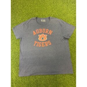 Auburn Tigers T Shirt Mens 2X Heather‎ Navy Blue Graphic Short Sleeve NCAA Tee